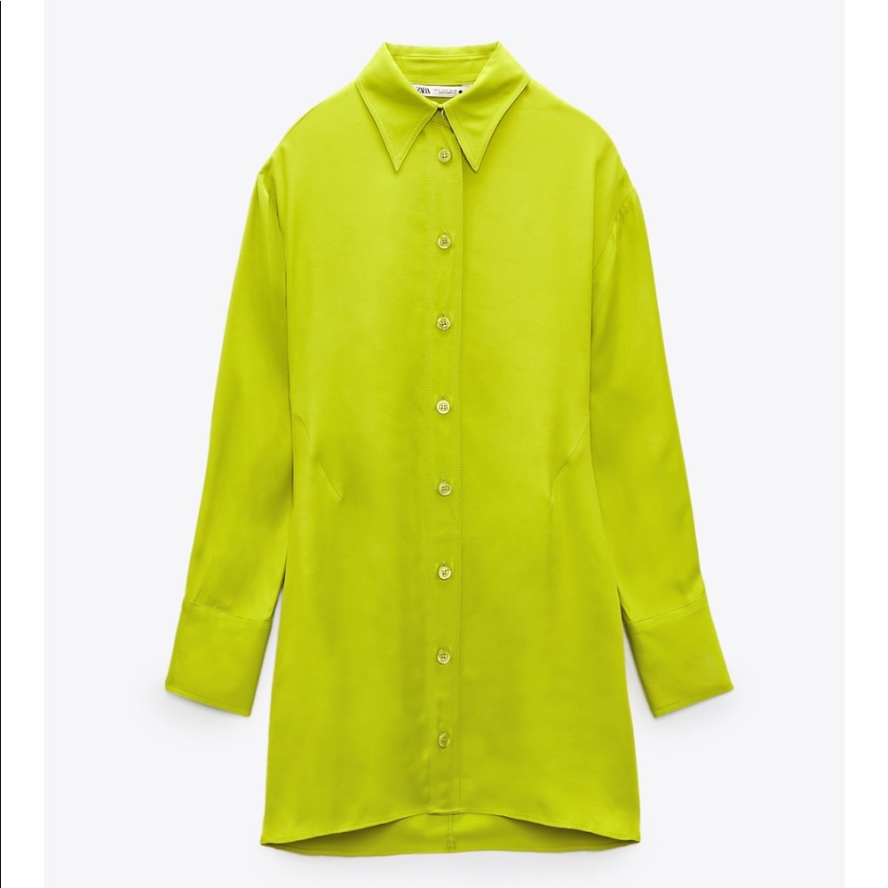 ZARA SATIN EFFECT SHIRT DRESS